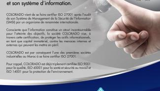 COLORADO certified ISO 27001