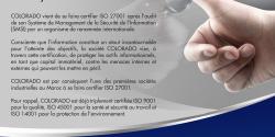 COLORADO certified ISO 27001
